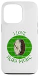 Coque pour iPhone 13 Pro Bodhran de la Saint-Patrick, musique irlandaise