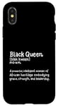 Coque pour iPhone X/XS Définition de la reine noire, fierté afro-américaine, femmes et filles