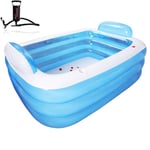 Auppy Inflatable Paddling Pool for Baby, Family Inflatable Swimming Pool, Inflatable Lounge Pool for Baby, Kiddie, Kids, Adult, Outdoor, Garden, Backyard, Summer Water Party (180x140x60cm)