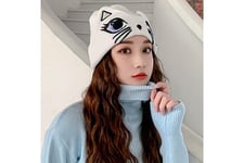 GENERIQUE Casquette femme Femmes hiver mignon animal chat chapeau crochet bonnet chapeaux photographie tricoté casquette - blanc