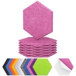 TONOR Lot de 12 Panneau Acoustique Mural Autocollante, 30 x 26 x 1cm Panneau Acoustique à Haute Densité, Mousse Acoustique Hexagonal Isolant Phonique pour Studio, Bureau, Chambre, Salon, Rosa