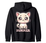 Summer Cute Kitty Cat Design for Girls Name Summer Zip Hoodie