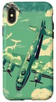 Coque pour iPhone X/XS Bombardier B-17G Green Pop Art Tropical B-17 Flying Fortress de la Seconde Guerre mondiale