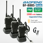 3x Baofeng Bf-888s Plus Walkie Talkies Long Range 5w Two Way Fm Radio Interphone