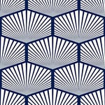 ReWallpaper Blue Geometric Wallpaper Peel and Stick Modern 44.5CM x 3M Art Deco Beige Self Adhesive Wallpaper for Bedroom Living Room Walls Sticky Back Plastic Patterned Kitchen Cupboards Vinyl Wrap