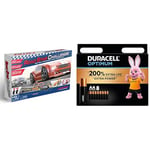 BANDAIDI805005ArtinRoadStarChallengeSlotSet|6.5m2PlayerTrackwith2SpeedAdultsandKidsElectricCarRacingToysMakeRemoteControlGifts + Duracell Optimum AA Batteries (8 pack) - Alkaline Batteries 1.5V - Up T