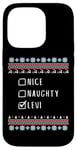 Coque pour iPhone 14 Pro Gentil Coquin Noël Levi Pull Moche