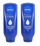 2 x Nivea In-Shower Body Moisturiser With Almond Oil 250ml