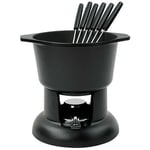 Chasseur Cast Iron Matt Black Fondue Set