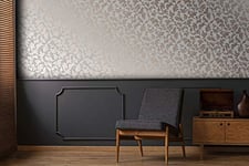 Superfresco Grey/Rose Gold Milan Metallic Scroll Wallpaper