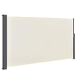 Juskys Paravent Dubaï 160 x 300 cm, Extensible et Opaque, Brise-Vue & Brise-Vent pour Balcon & terrasse, paravent avec Support Mural - Beige