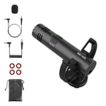 Moman Micro Directionnel 3,5 mm Microphone sur Caméra Shotgun Vidéo Micro avec Low Cut Filter Appareil Photo Réflex pour Canon Nikon Sony Panasonic Telephone Smartphones Camescope Mic-M2S