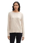 TOM TAILOR Women's 1042996 Cable Knit Sweater, 33962-Doeskin Melange, 3XL