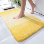 OLANLY Bathroom Rug Mat 24x16, Extra Soft and Absorbent Microfiber Bath Rugs, Non-Slip Plush Shaggy Bath Carpet, Machine Wash Dry, Bath Mats for Bathroom Floor, Tub and Shower, Yellow