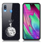 Samsung Fantasy Galaxy A40 kuoret - Kuuhun laskeutuminen Musta