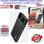 Energizer 20000mAh Power Bank Portable Battery Charger LCD Fast Charge USB USB-C