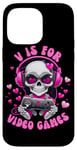 Coque pour iPhone 14 Pro Max V est pour les jeux vidéo Skull Headphones