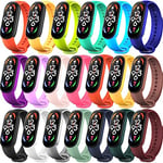 20 Pièces Bracelet Compatible avec Xiaomi Mi Band 6, Xiaomi Mi Band 5 et Amazfit Band 5, Bracelets pour Mi Band 6 Bracelet en Silicone pour Bracelet Mi Fit 5 (20 Couleurs)