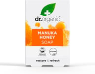 Dr Organic Manuka Honey Soap Bar, Restoring, Dry Skin, Mens, Womens, Natural, V