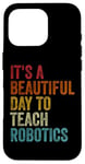 iPhone 16 Pro Vintage Robotics Instructor Inspiring Young Innovators Retro Case