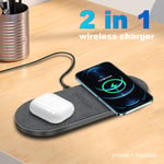 40W 2 in 1  Wireless Charger Mat Pad For Apple Air Pods iPhone 13 Pro 12 11 XS