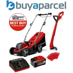 Einhell Cordless Lawnmower 33cm + Strimmer + 5.2ah Battery + Charger GE-CM 18/33