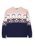 United Colors of Benetton Girl's Jersey G/C M/L 1194Q101X Long Sleeve Crew-Neck Sweater, 911 Multicolor Fantasy, S