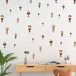 Ballons à air chaud 2D Animation Rose Poussière Décorations Rétro Décoration Murale Style Scandinave Stickers muraux Enfants Stickers Montagne Stickers Enfants Chambre