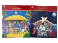 2 x Advent Calendars Nativity Large Christmas advent calendar Traditional  NEW