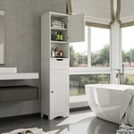 Bealife Colonne de Rangement Salle de Bain avec 2 Portes et 1 Tiroir, Armoire Haute Gain de Place avec Étagères Réglables, Meuble Polyvalent pour Salle de Bain, Salon, ou Cuisine - Blanc