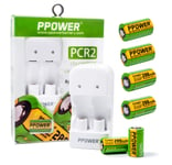 EBL CR2 Rechargeable Batteries, 3.7V Lithium RCR2 Photo Batteries 8 Pack  with Rechargeable Battery Charger
