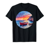 Rowboat Off The Coast - Row Boat On The Sea Shore T-Shirt