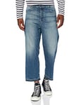 G-STAR RAW Women's Tedie Ultra High Straight Ripped Edge Ankle C Jeans, Blue (faded atlas D16797-B767-B137), 24W / 32L