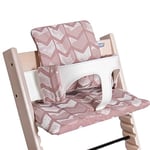 Hoppediz Coussin pour Stokke Chaise haute Tripp Trapp - À utiliser avec la Chaise Tripp Trapp et Baby Set, rembourrage extra épais pour un confort optimal - Lavable en machine, Design Amsterdam rose