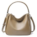 David Jones - Sac à Main Hobo Femme - Sac Porté Epaule Bandoulière Simili Cuir PU - Cabas Fourre-Tout Taille Moyenne avec Poignée Anse Longue - Mode Ville Classique Pratique Elégant - Beige