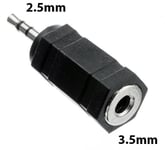 ADAPTATEUR  JACK FEMELLE 3.5MM STEREO vers JACK MALE 2.5 MM STEREO