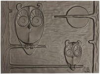 Plaque de cheminée le hibou grise H. 45cm X L. 60cm, Dommartin