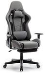 Intimate WM Heart Chaise Gaming en Tissu, Chaise de Gamer Ergonomique, Chaise de Jeu, Fauteuil Gaming, siège Gaming, Chaise d'ordinateur, Coussin Lombaire, Accoudoirs Réglables, Chaise Pivotante Gris