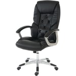 HHG - Fauteuil de bureau pro L42 xxl, charge 150kg, similicuir, noir