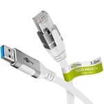 goobay 3m LAN-USB Câble 1 Gbit Transfert de données - USB A 3.0 vers RJ45 Ethernet Le câble CAT 6 connecte le routeur et l’ordinateur portable ou le PC - Remplace l’adaptateur USB vers LAN - 74160