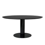 Gubi - GUBI 2.0 Dining Table, Ø 150 cm, Skiva: Trä - Svartbetsad ask, Bas: Svart - Ruokapöytä - Musta - Metalli/Puu