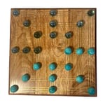 Nine Mans Morris marble game with wooden board