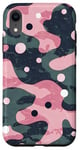 Coque pour iPhone XR Rose moderne à pois en peau de grenouille Ozark Timber Duck Camo