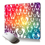 tapis de souris souple artistique trace de pas pied multicolore original fantaisie support pour pc fixe empreinte mousepad