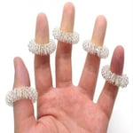 5 stycken massage ringar stickande sensoriska fingerringar, akupressur ringar stickande fingerringsmassage ring set, anti stress fingerringsmassage