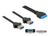 Delock USB-kabel - 19-pins USB 3.0-plugg til USB-type A - 80 cm