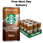 Starbucks Doubleshot Espresso Coffee Drink 12 x 200ml Free Next Day Delivery