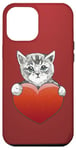 iPhone 12 Pro Max Valentine’s Day Kitten Art | Cute and Romantic Design Case