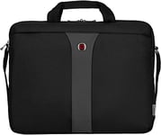 Wenger Legacy 17 laptop case with shoulder strap, notebook up to 17 inches, briefcase, organizer, 12 L, for men and women, office, business travel or uni, black/gray, 600654