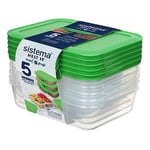 Sistema Nest It Meal Prep Grønn 870 ml - 5 pk Kjøkken Hjem & Fritid Oppbevaring av mat